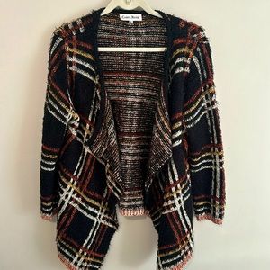 Carol Rose Womens Open Cardigan Plaid Long Sleeve Y2K Layer‎ Sz Medium Old Money